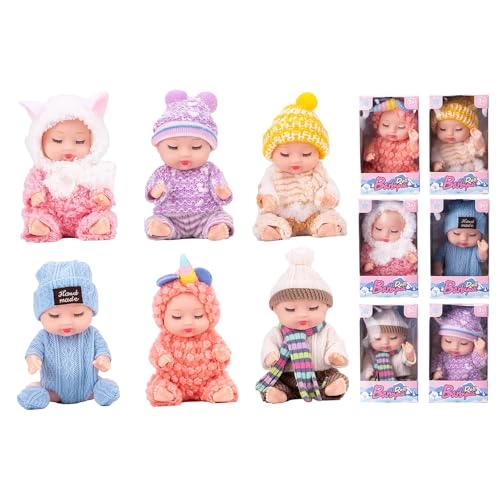 Mini Baby Doll - 4 Inch 6pcs Gift Set Ages 3+