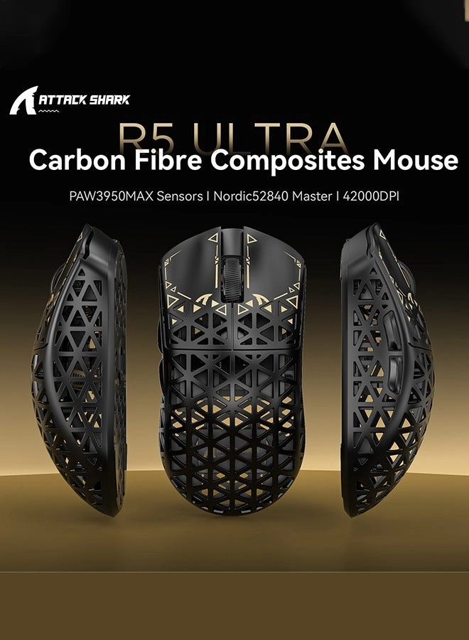 R5Ultra 8K Carbon Fiber Gaming Mouse - 2.4G Wireless Bluetooth USB