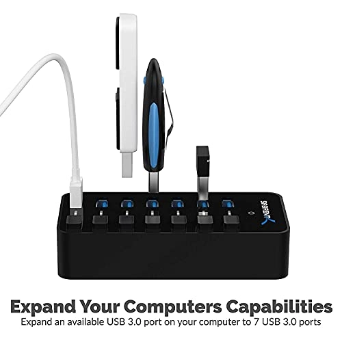 7 Port USB 3.0 Hub - 36W Individual Power Switches