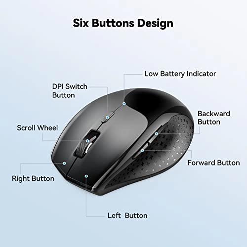 4800 DPI 6-Button Mouse - Wireless