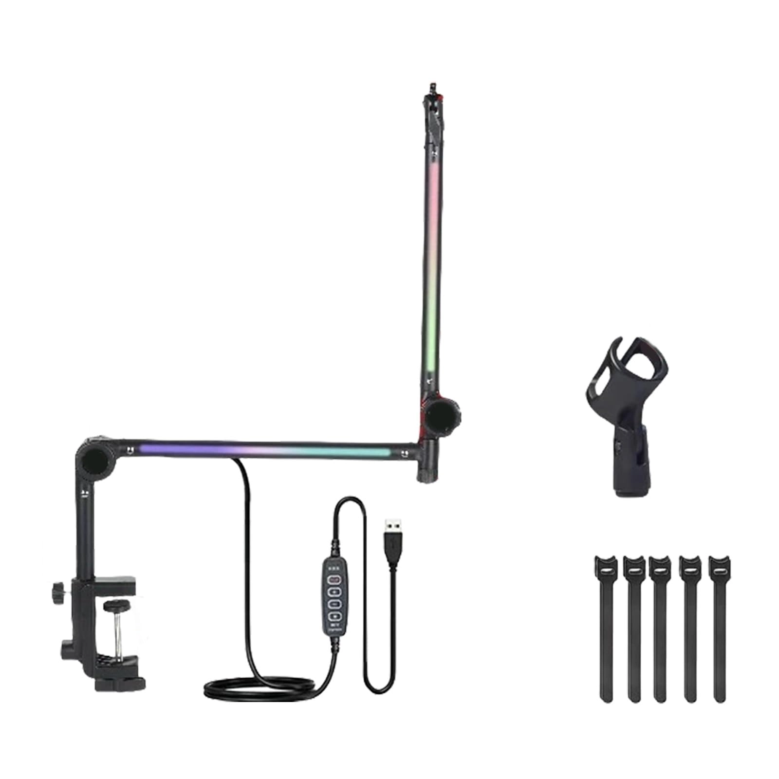 Microphone Boom Arm - With Light Multi Directional Adjustable