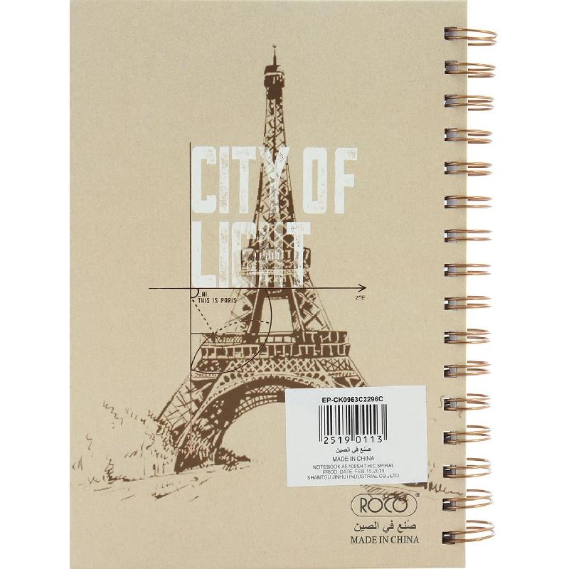 Notebook 19 X 26 cm Spiral - Grid 100 Sheets