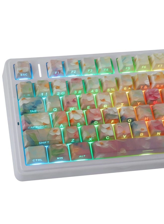 JOMKIZ Garden Oil Painting PBT Keycap Set - 133-Key