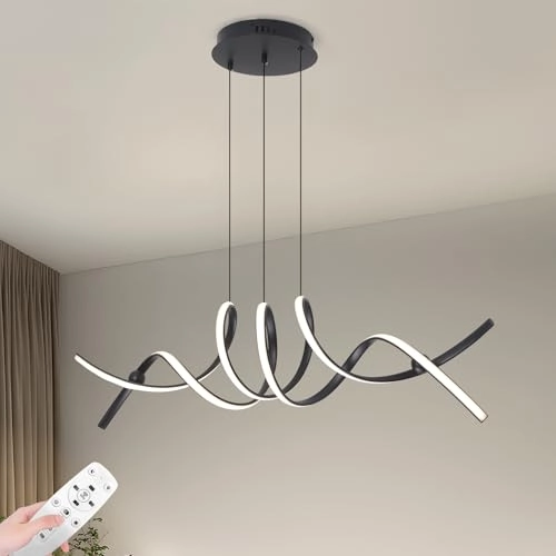 Modern LED Linear & Wave Chandelier - 150cm