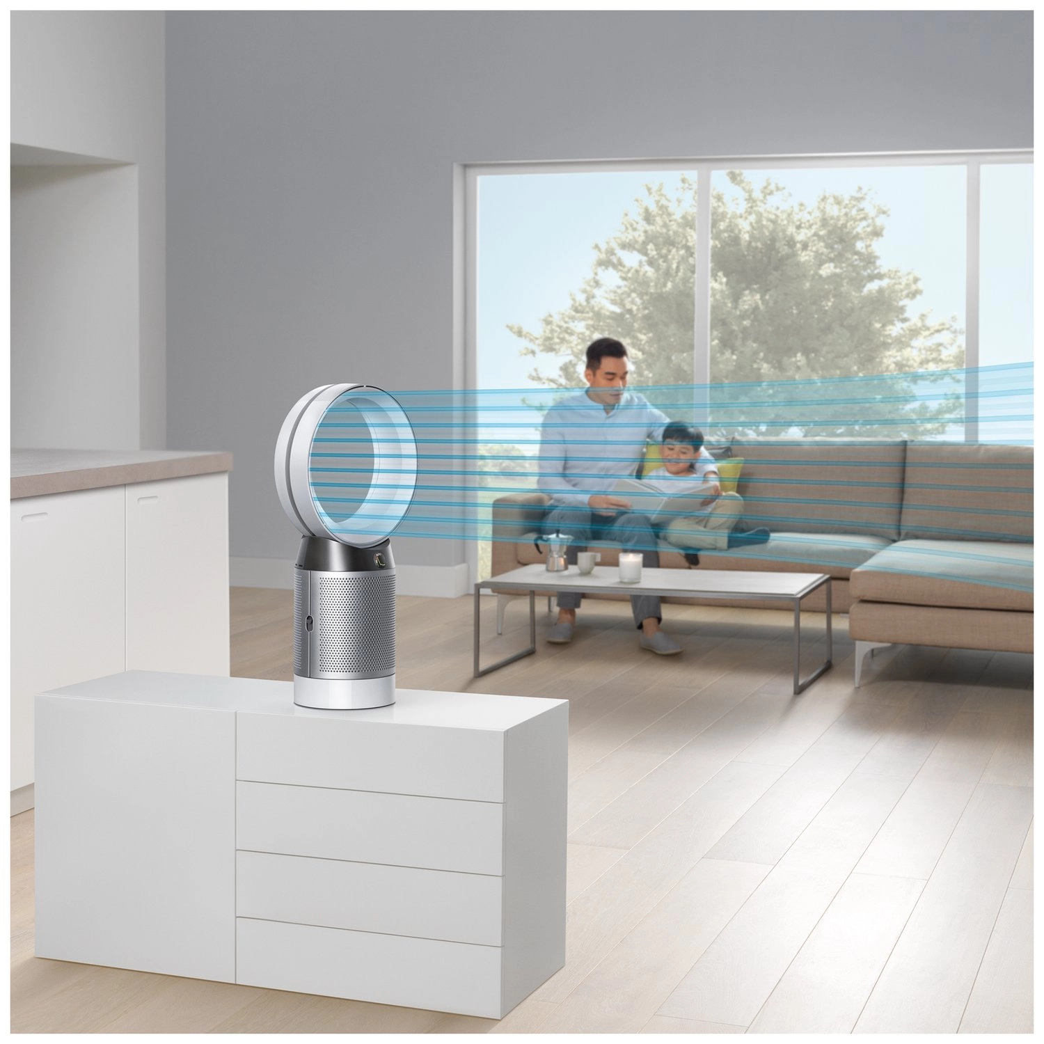 Pure Cool Purifying Tower Fan - White/Silver HEPA