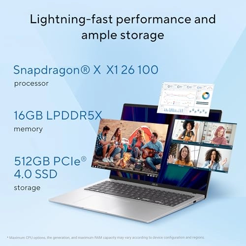 Vivobook 16 X1607QA#B0DM6HM8QJ - 16'' Snapdragon X1-26-100 16GB DDR5 512GB SSD
