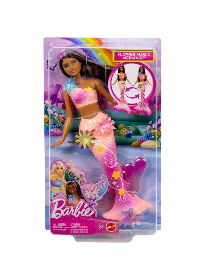 Barbie Flower Magic Mermaid - 37 cm Brunette Ages 3+
