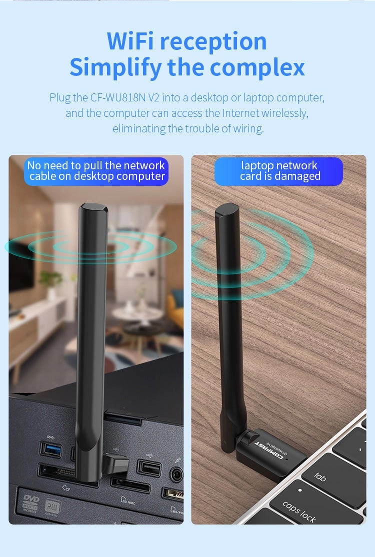 GLEVAR USB WiFi Dongle - 2.4GHz USB Wireless