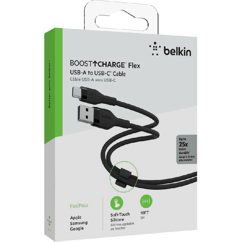 Boost Charge Flex Cable USB-A to USB-C 3m Silicone