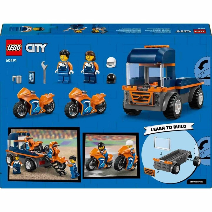 COLOR LAND CHILDRENS TOYS CENTER LLC City Motorcycle Transporter (60491) - 2 Minifigures Ages 4+