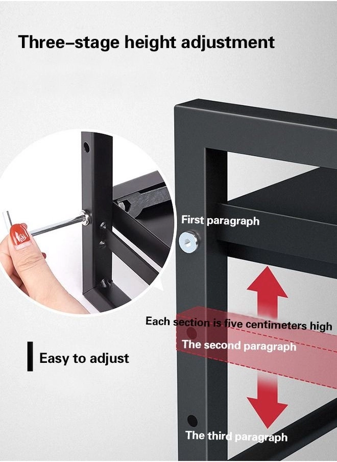 3 Tier Microwave Shelf - Expandable 40--60cm Black