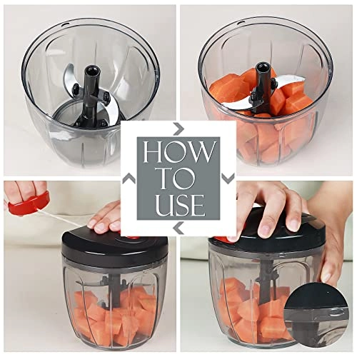 Manual Food Processor - 900 ml three blades