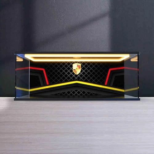 Display Case - 60x30x20cm Acrylic Golden Oak Backlight