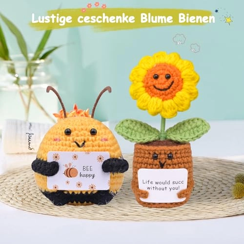 Pocket Hug Bee 8.5 cm + Sunflowers Lucky Charm 15 cm