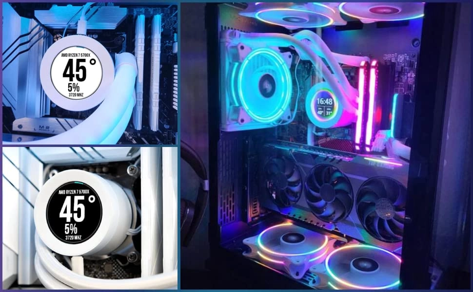 Liquid Cooler LCD Screen - 2.1in IPS 480x480 360° Rotatable