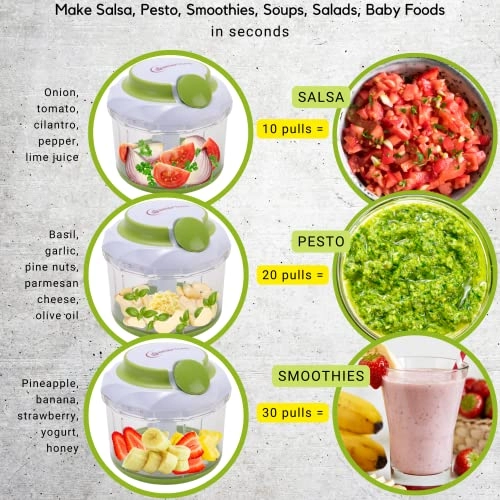 QuickPull Food Chopper - 4-Cup 3 blades