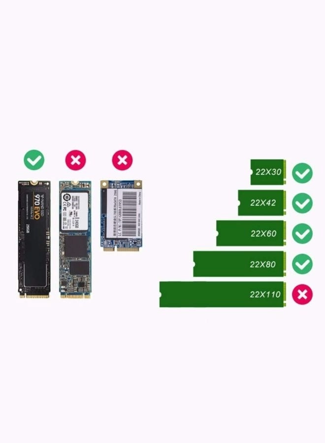 M.2 NGFF NVME SSD Enclosure - 2242|2260|2280