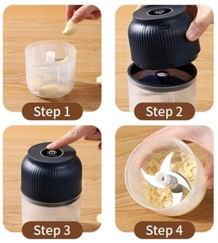 Electric Garlic Chopper - 320ml USB-C Rechargeable