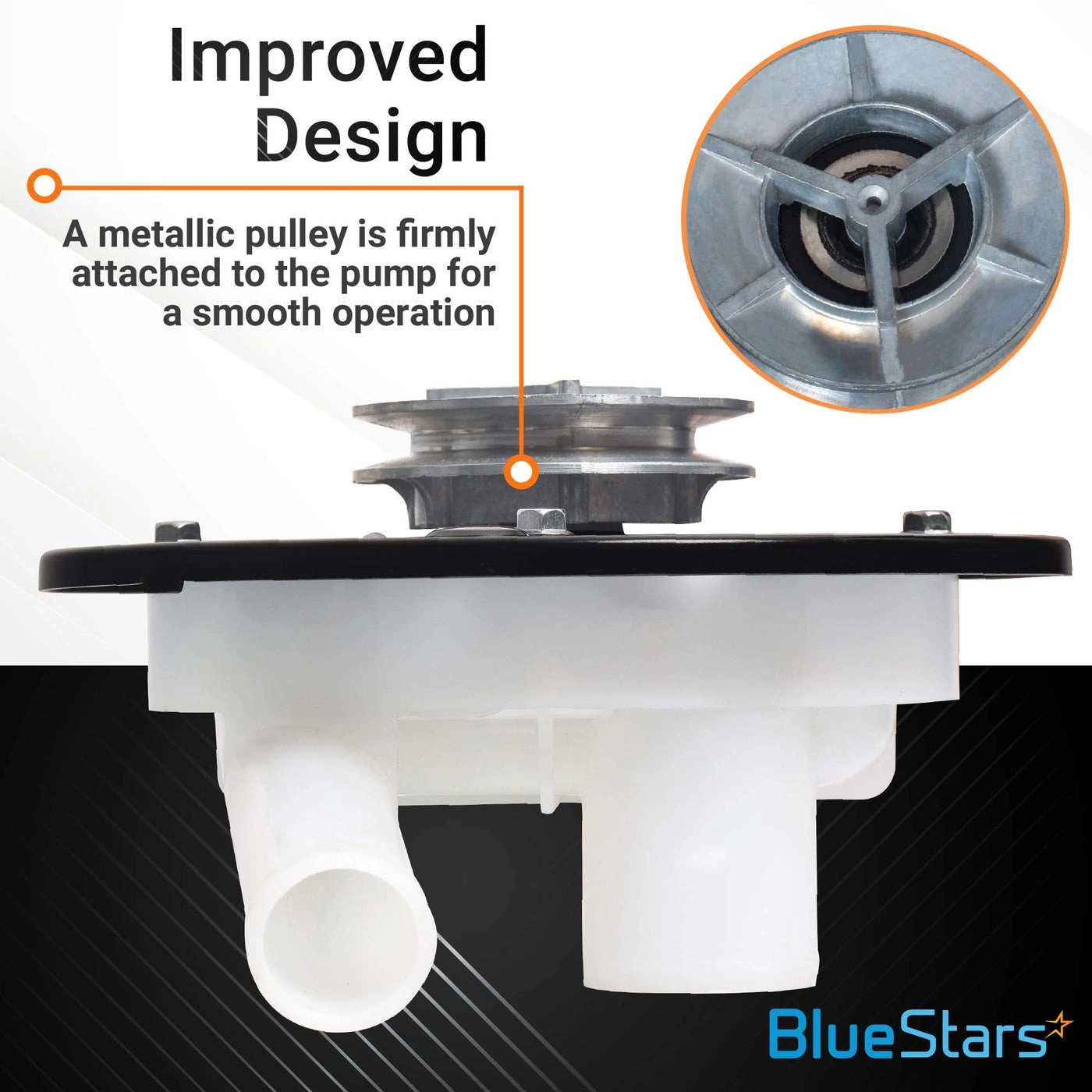 Washer Drain Pump with Pulley