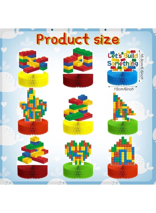 Building Block Honeycomb Centerpieces - 9 Pieces Birthday