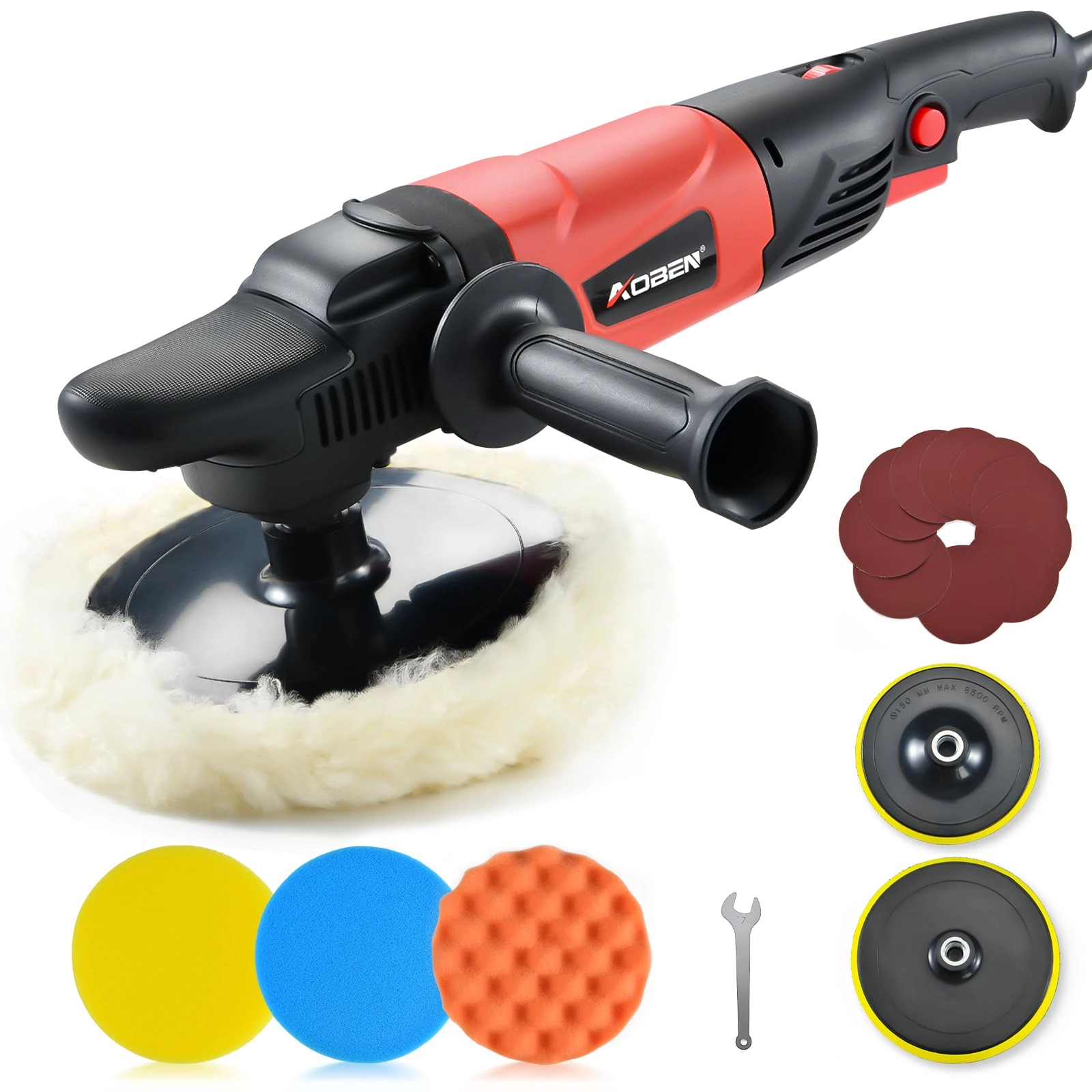 AOBEN Rotary Buffer Polisher - 1200W 6-inch/7-inch