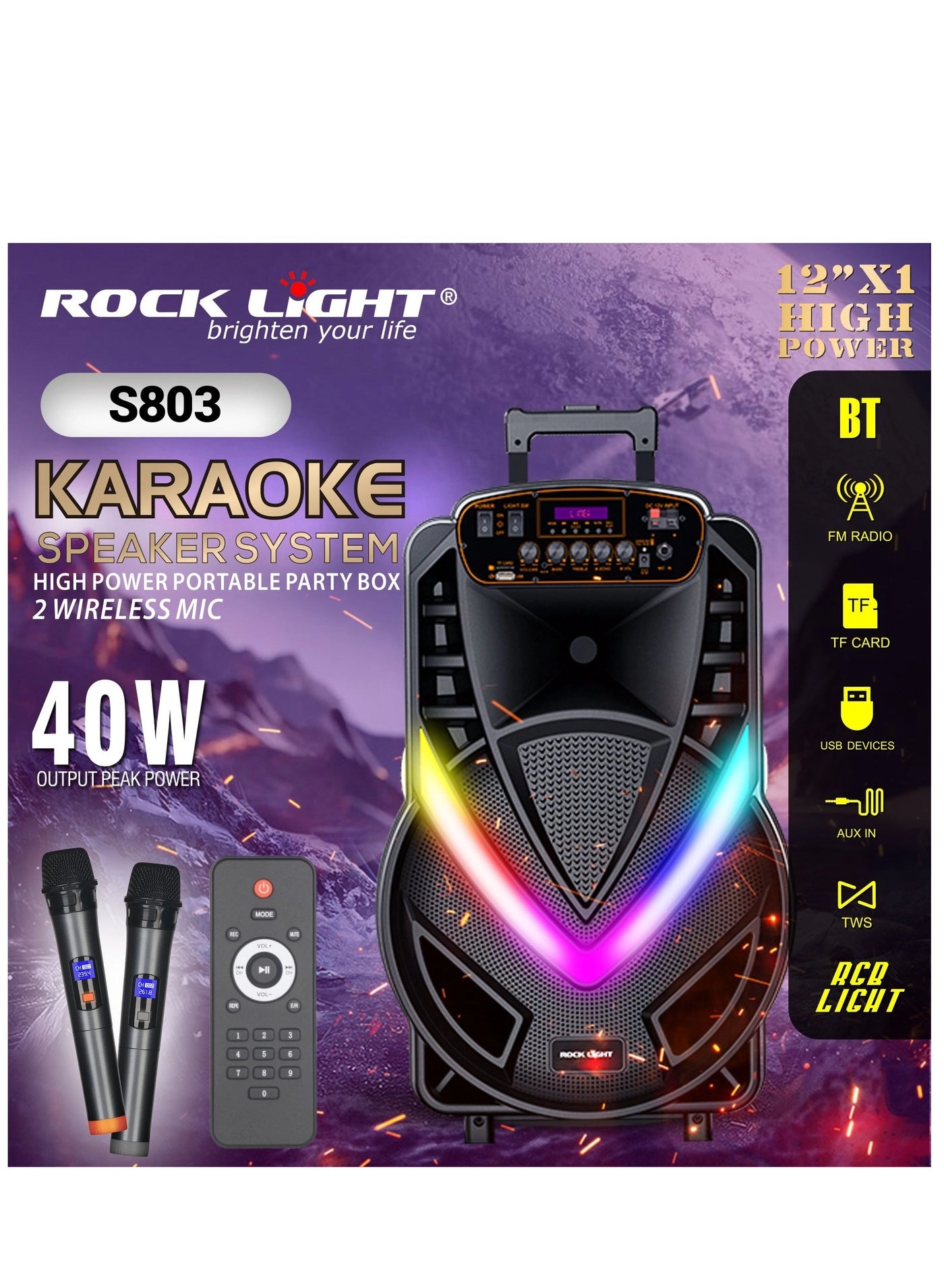 S803 - 2 Wireless Microphones 40W