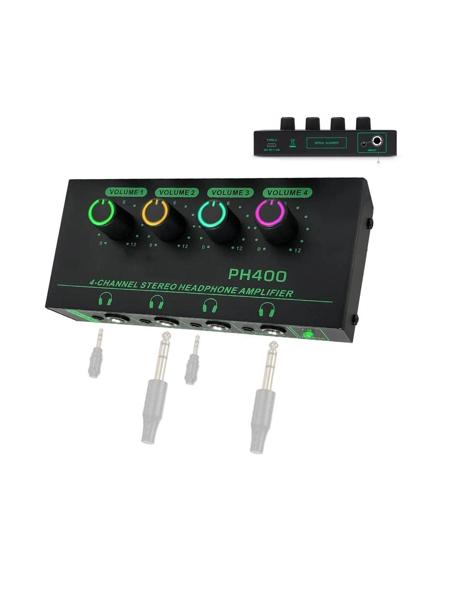 KASTWAVE Headphone Amplifier - 4 Channel 1/4In 3.5mm TRS