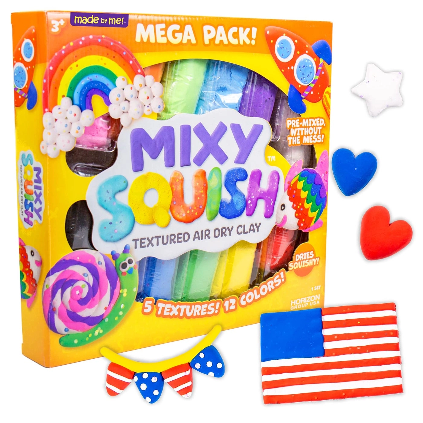 made by me Mixy Squish Rainbow Mega Pack - Air Dry Clay 340g