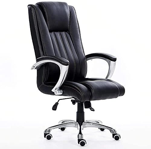 Desk Chair - PU Leather Brown High Back