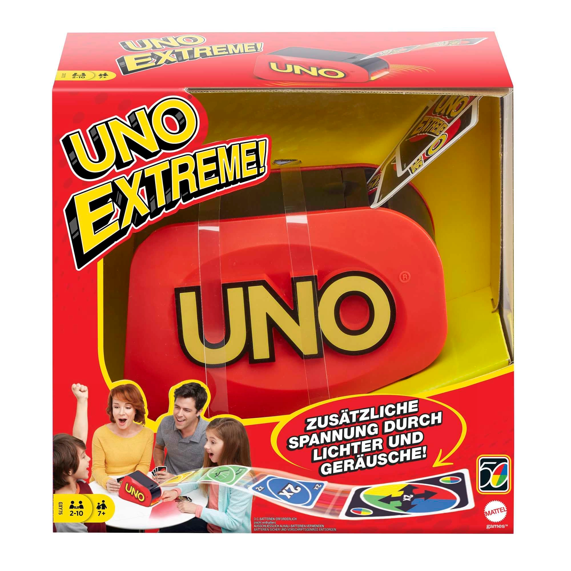 Mattel Games UNO Extreme - Random-Action Launcher Lights & Sounds 112 Cards