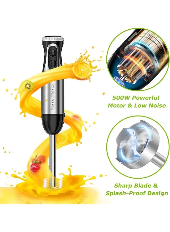 Immersion Blender - 20 Variable Speeds & Turbo, 4-in-1 Stainless Steel