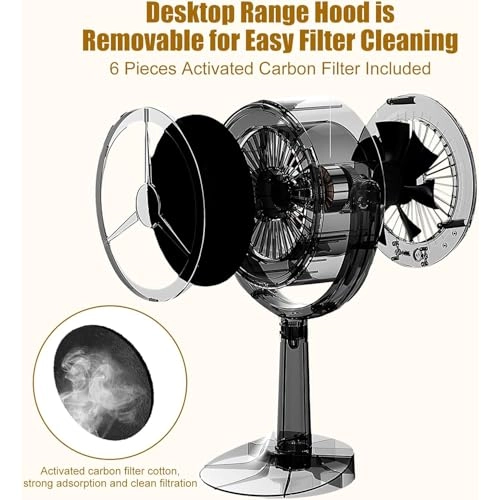 Tabletop Range Hood - 3000mAh White