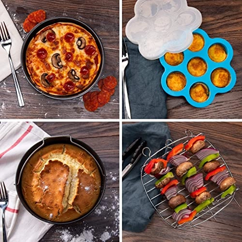 Cake Pan + Pizza Pan + Metal Holder + Multi-Purpose Rack + Silicone Mat + Egg Bites Mold - Plastic 6 piece(s)