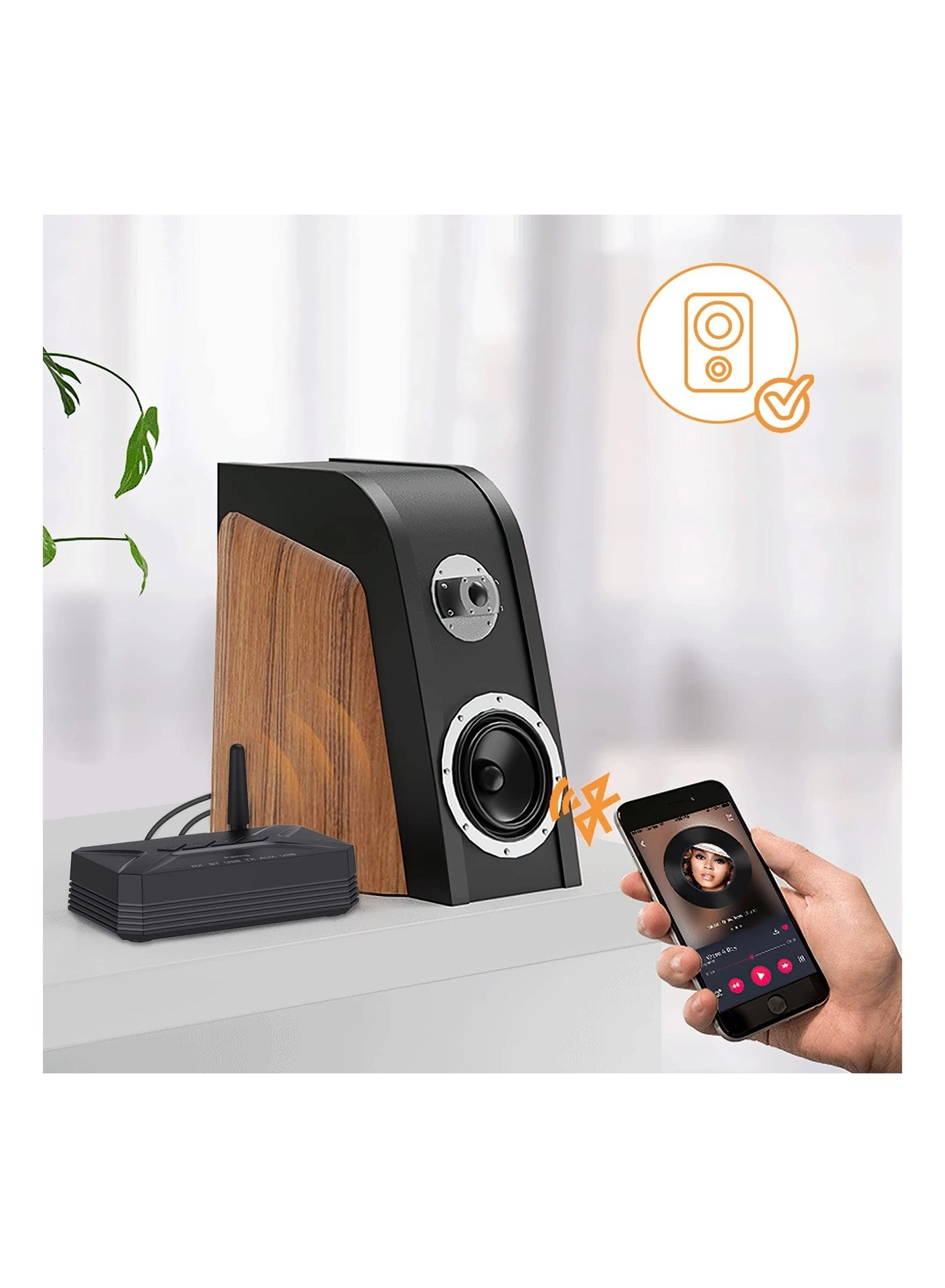 Bluetooth Adapter - 5.0 3.5mm Jack Aux built-in li-ion rechargeable 140mAh battery