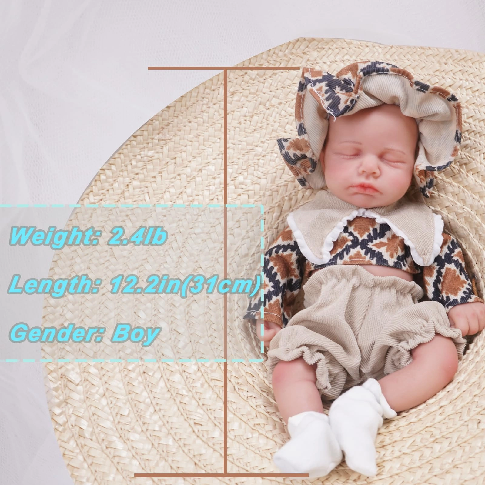Reborn Baby Doll - 12 inch Full Body Silicone Baby Boy