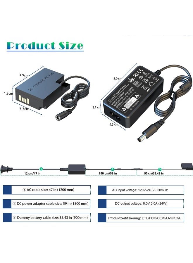 ACK-E18 - AC Power Adapter + DR-E18 - DC Coupler + LP-E17 - Dummy Battery