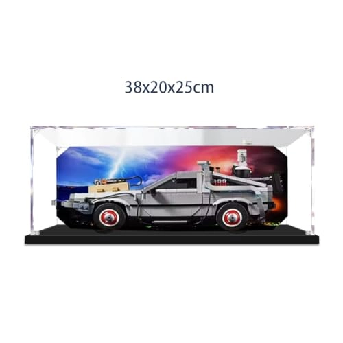 Acrylic Display case for Lego Back to The Future Time Machine 10300 - 40 x 25 x 20 cm Background Spray Painting Model-b
