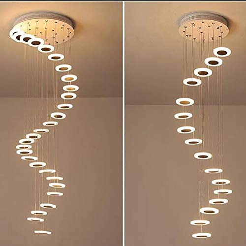 LED Modern Staircase Long Chandelier - 16 heads Warm light