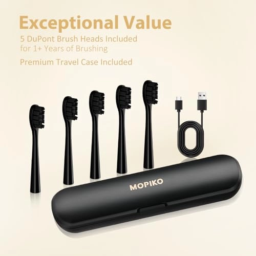 Sonic Electric Toothbrush - Adults 4 Replacement Heads 60 Days Per Charge