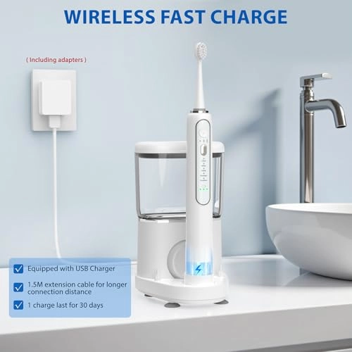 Electric Toothbrush - Water Flosser Wireless Charging 500ML