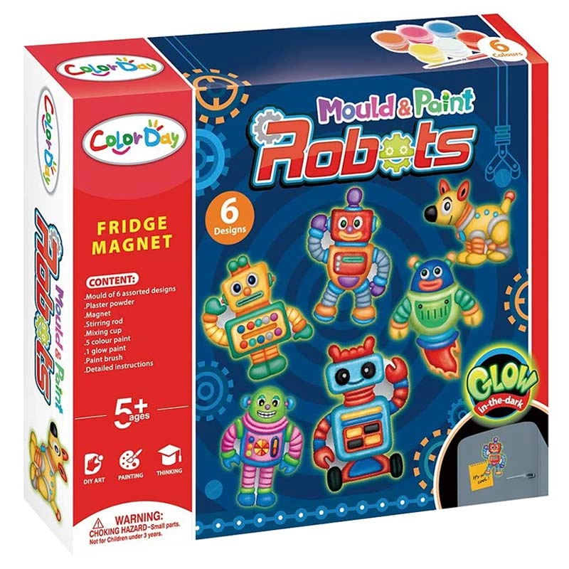 BrainGiggles Mould & Paint Robot Fridge Magnet Craft Kit - 5+ years