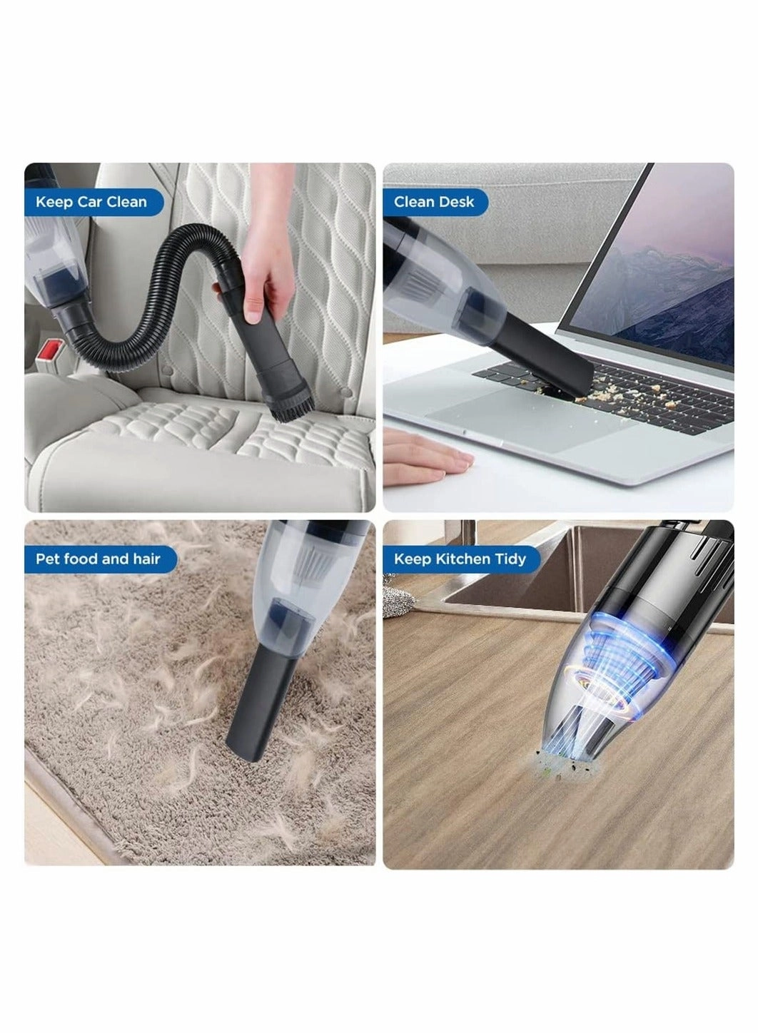 Mini Protable Car Vacuum - Cordless Handheld Rechargeable