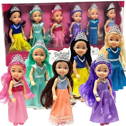 Belle of the Ball Princess Dolls - 6pc 5.5" Caucasian Ages 3+