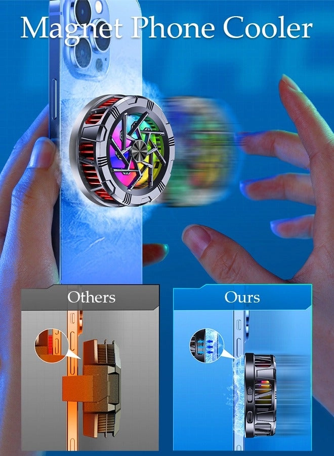 Magnetic Semi-Conductor Phone Cooling Fan - 2 Speed RGB Lights