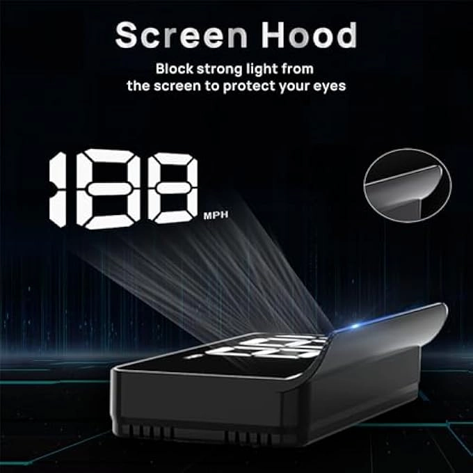 Car Hud Head Up Display - USB Plug And Play Auto Brightness Large Font Display