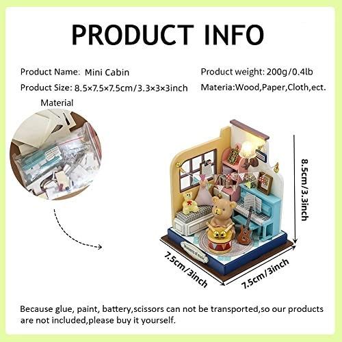 Miniature Wooden Dollhouse Furniture Kit - Creative Room 1:24