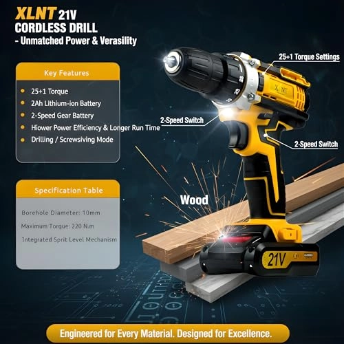 21V Cordless Drill - 2.0Ah