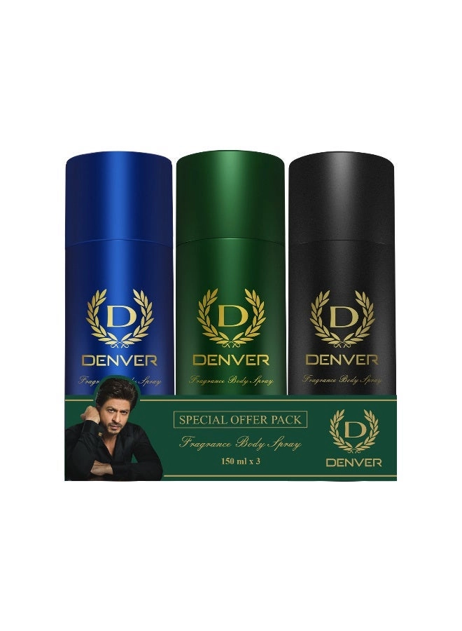 Denver Hamilton Eau de Parfum - 165ml + Pride Eau de Parfum - 165ml + Caliber Eau de Parfum - 165ml