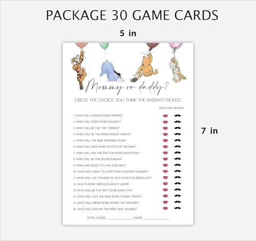 Winnie Baby Shower Games - 30 pieces