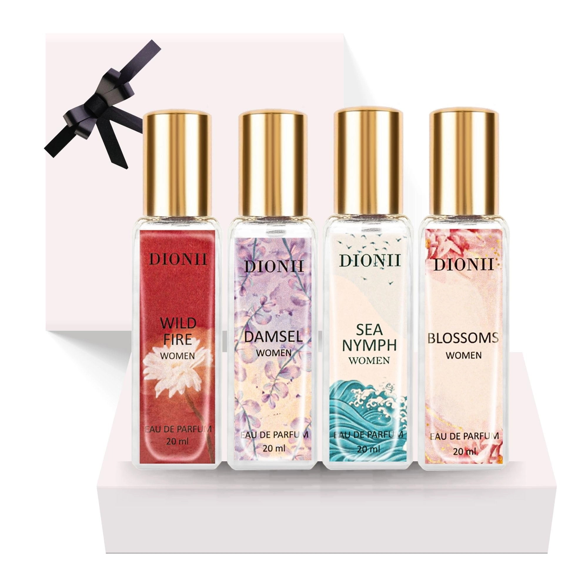 DIONII BLOSSOMS + WILD FIRE + SEA NYMPH + DAMSEL - Eau De Parfum 4 x 20ml